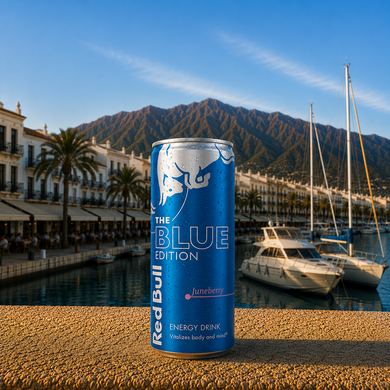 Can of Red Bull Blue Edition