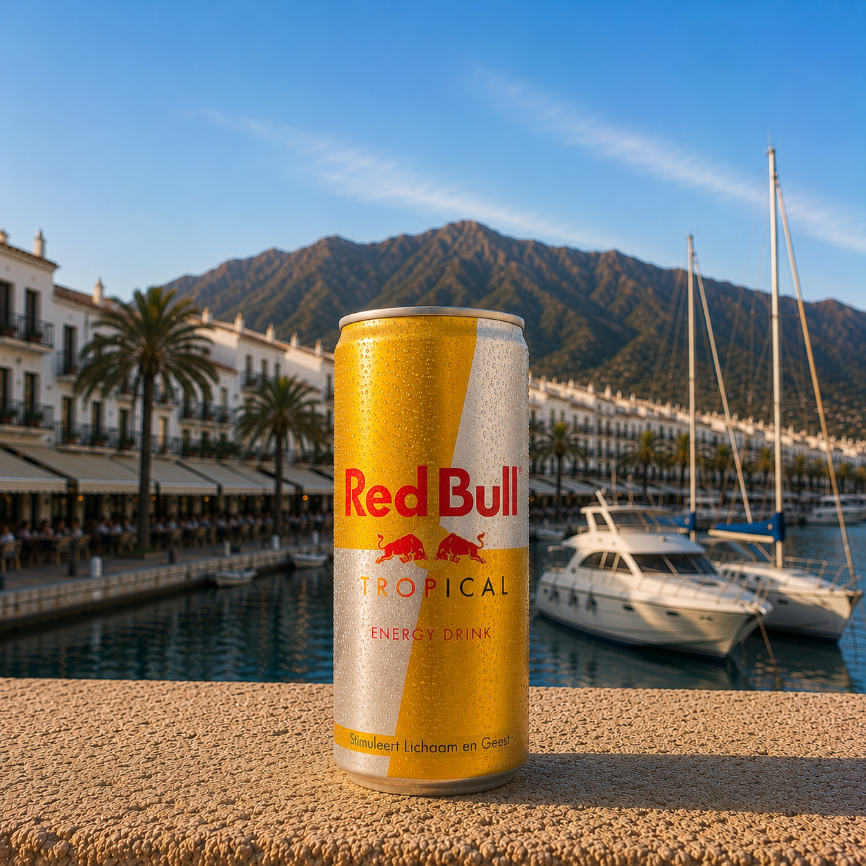 Can of Red Bull Tropical product