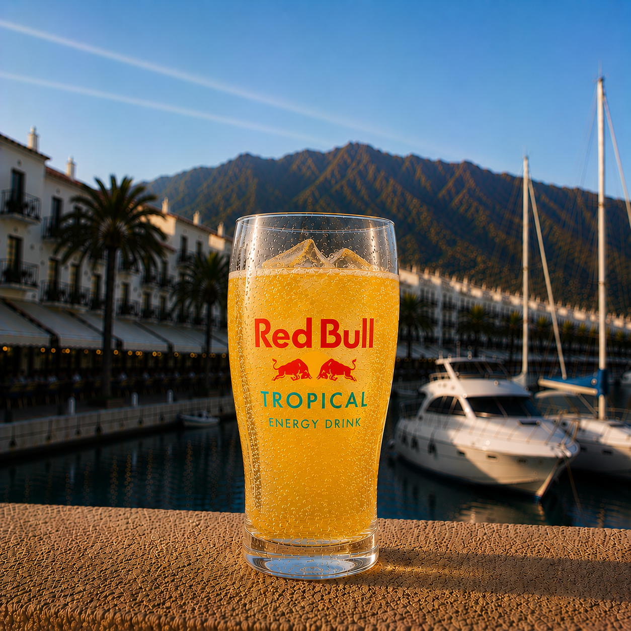 Can of Red Bull Tropical