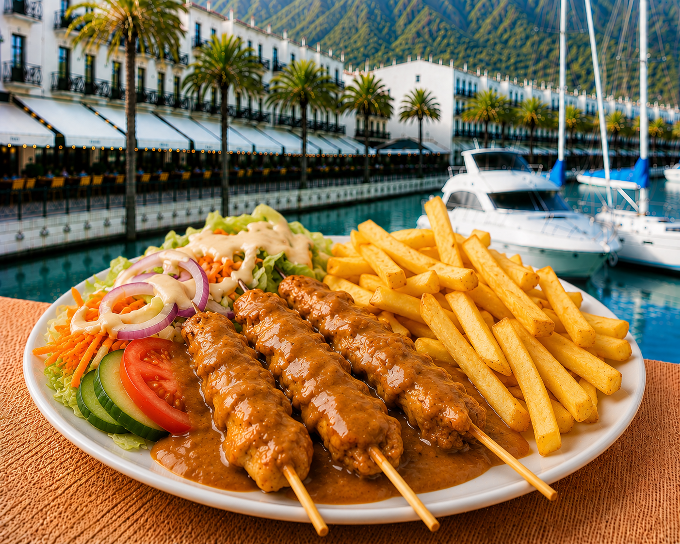 Chicken satay plate product