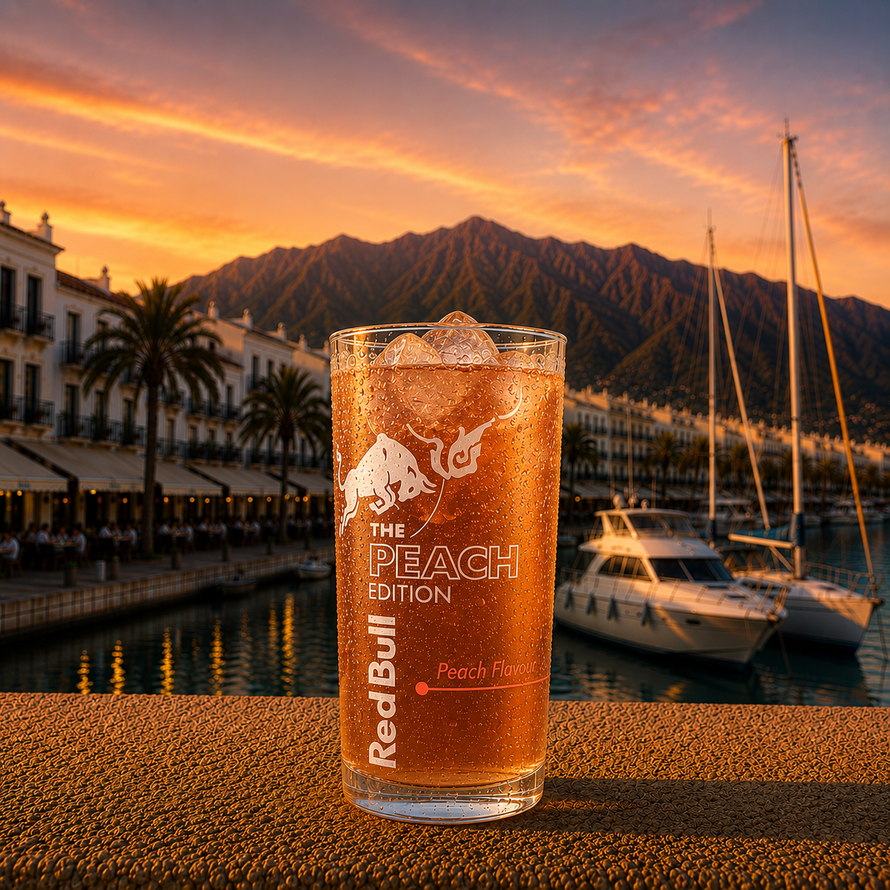 Can of Red Bull Peach Edition