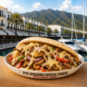 Pita shoarma special with cheese - menu - Shoarma la Marina