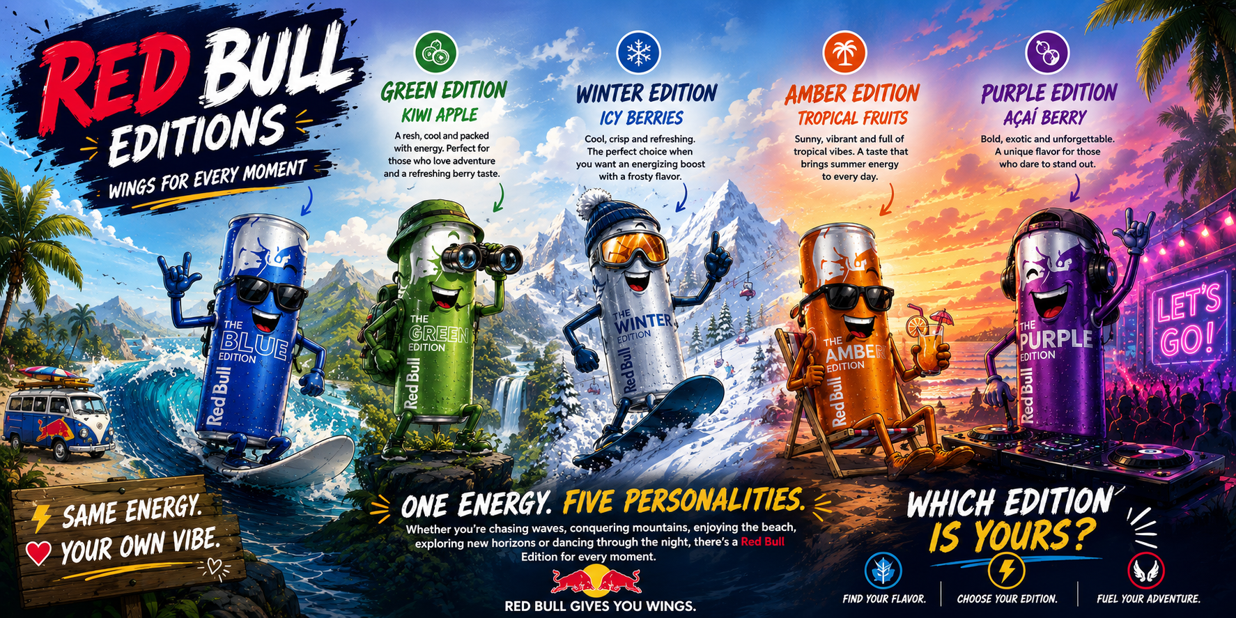 Red Bull Editions Every Flavor Ever Released new