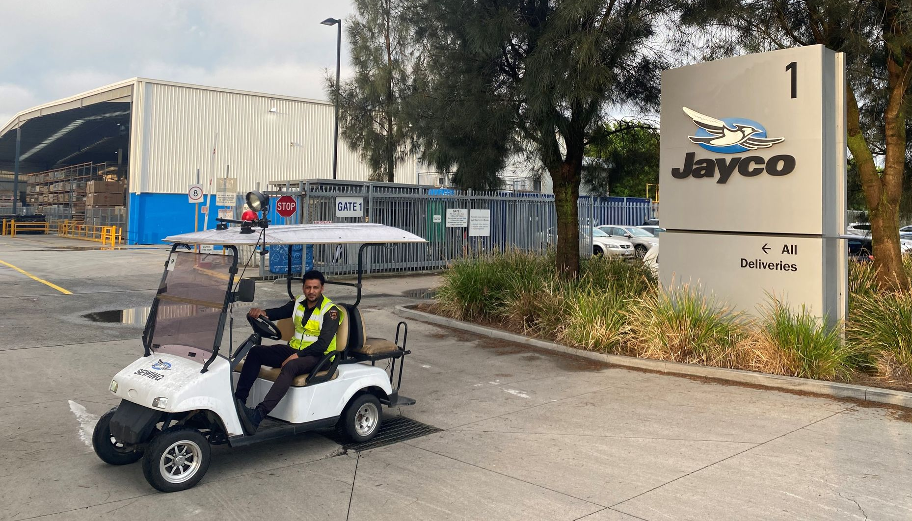 One of our trained security guards monitoring a facility in Melbourne
