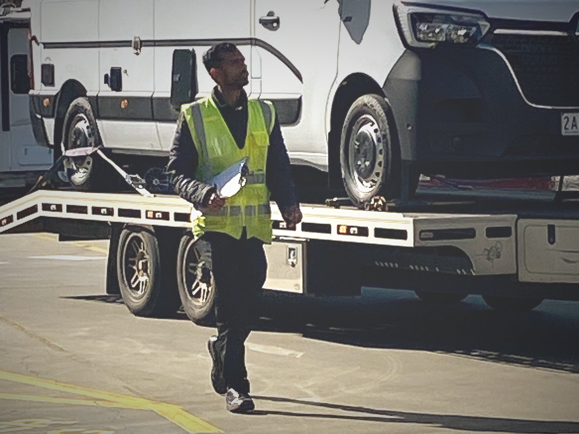 One of our trained security guards monitoring a facility in Melbourne