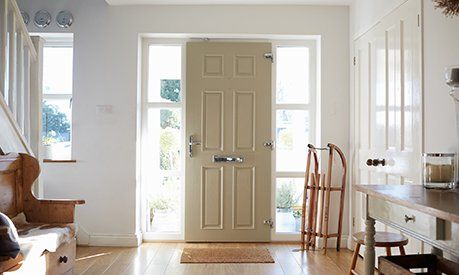 Door Installation — White Contemporary Door in Easthampton, MA