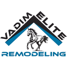 Logo for Vadim Elite Remodeling featuring a horse and a roof shape.