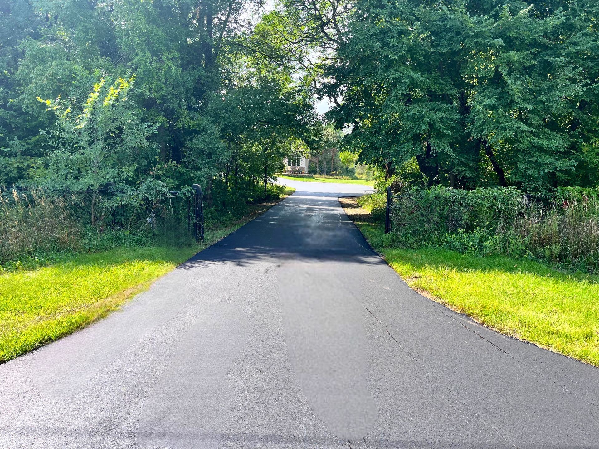 a road with trees and grass
