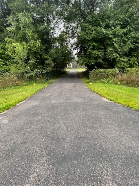 a road with trees and grass