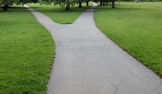 asphalt walking path