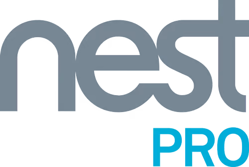Nest Pro logo in gray and teal.