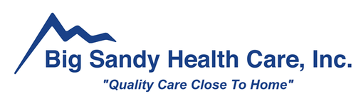 Big Sandy Health Care, Inc. logo with blue mountain graphic and tagline “Quality Care Close To Home”