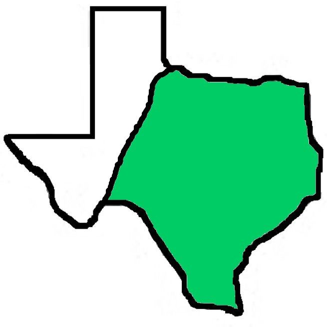 A drawing of the state of texas with a green border.