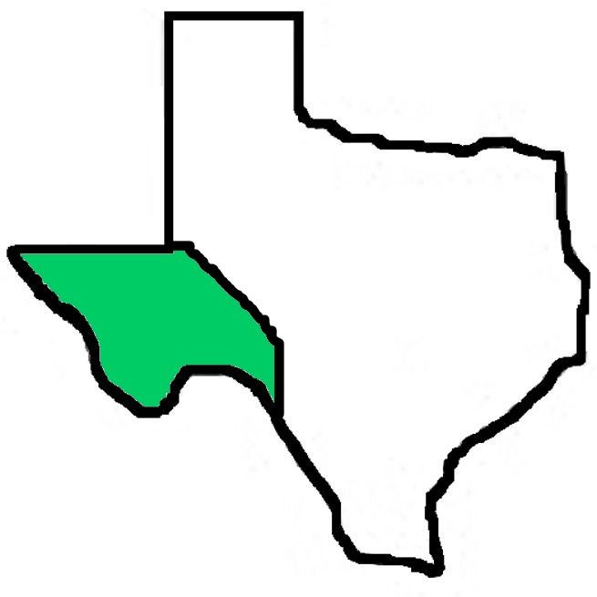 A drawing of the state of texas with a green border.