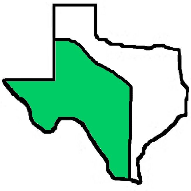 A drawing of the state of texas with a green border.