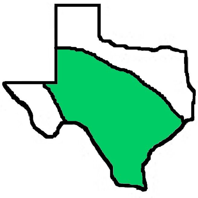 A drawing of the state of texas with a green border.
