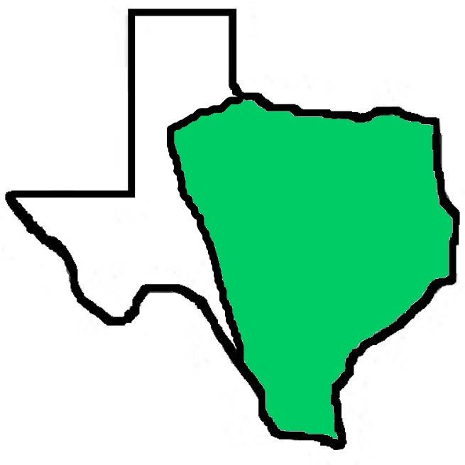 A drawing of the state of texas with a green border.
