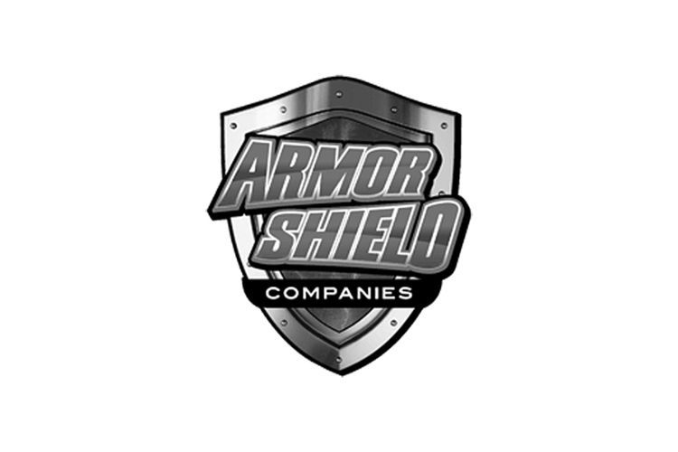 Armor Shield Companies logo: silver shield shape with company name in bold, angled letters. 