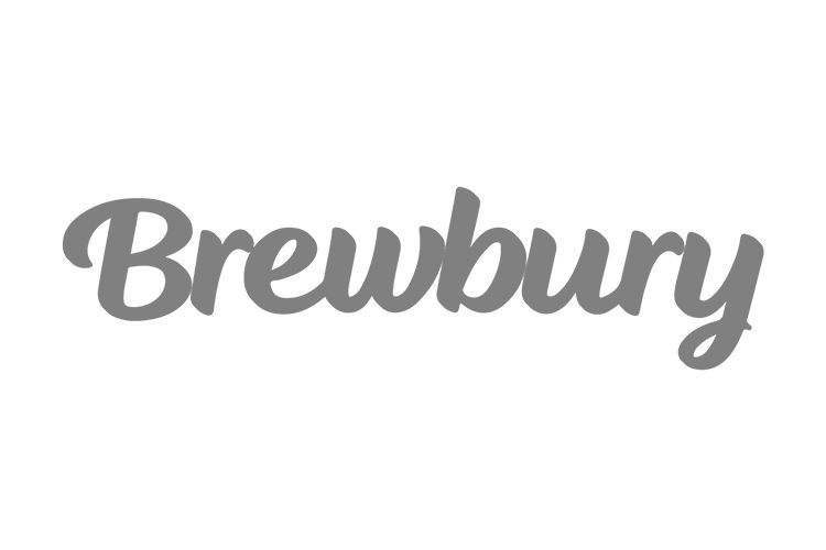 Brewbury text logo in gray.
