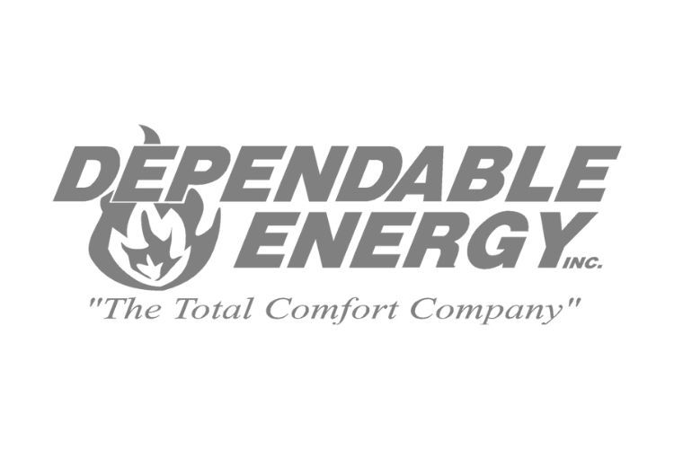Dependable Energy logo with flame symbol, 