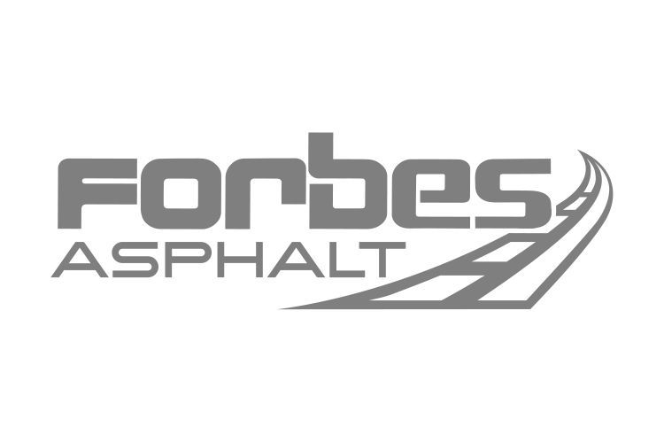 Logo for Forbes Asphalt with text and a stylized road.