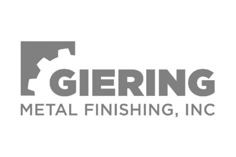 Giering Metal Finishing, Inc. logo with a gear icon and company name in gray.