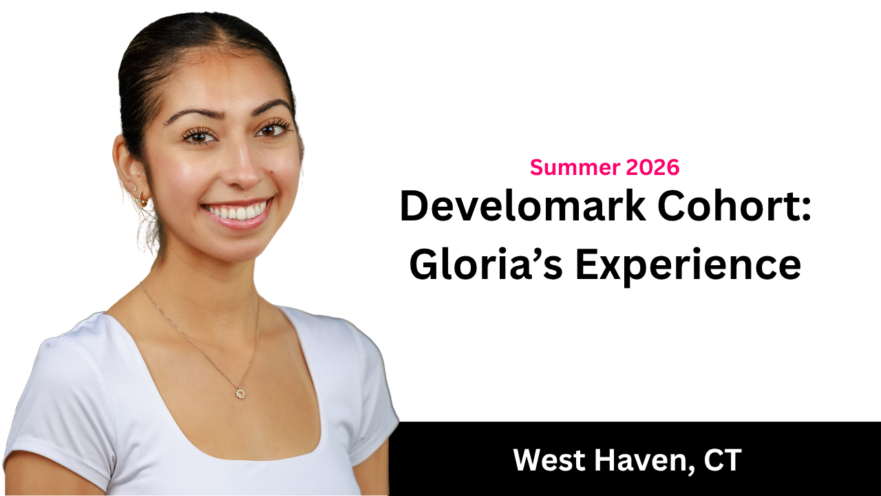Summer 2026 Developmark Cohort: Gloria's Experience, West Haven, CT, with portrait on white background