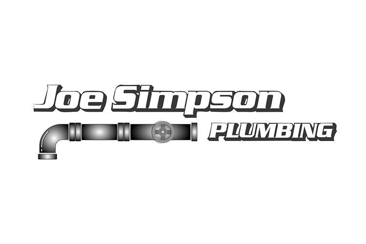 Joe Simpson Plumbing logo: text above a pipe graphic.