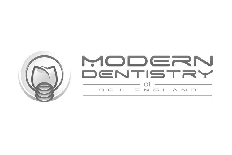 Logo for Modern Dentistry of New England. Features a tooth icon in a circle and the business name.
