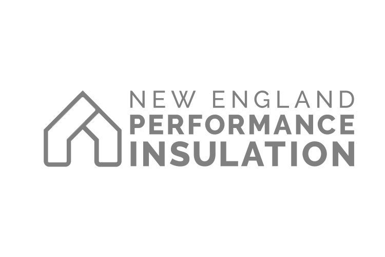 Logo for New England Performance Insulation: house icon and company name in gray text.