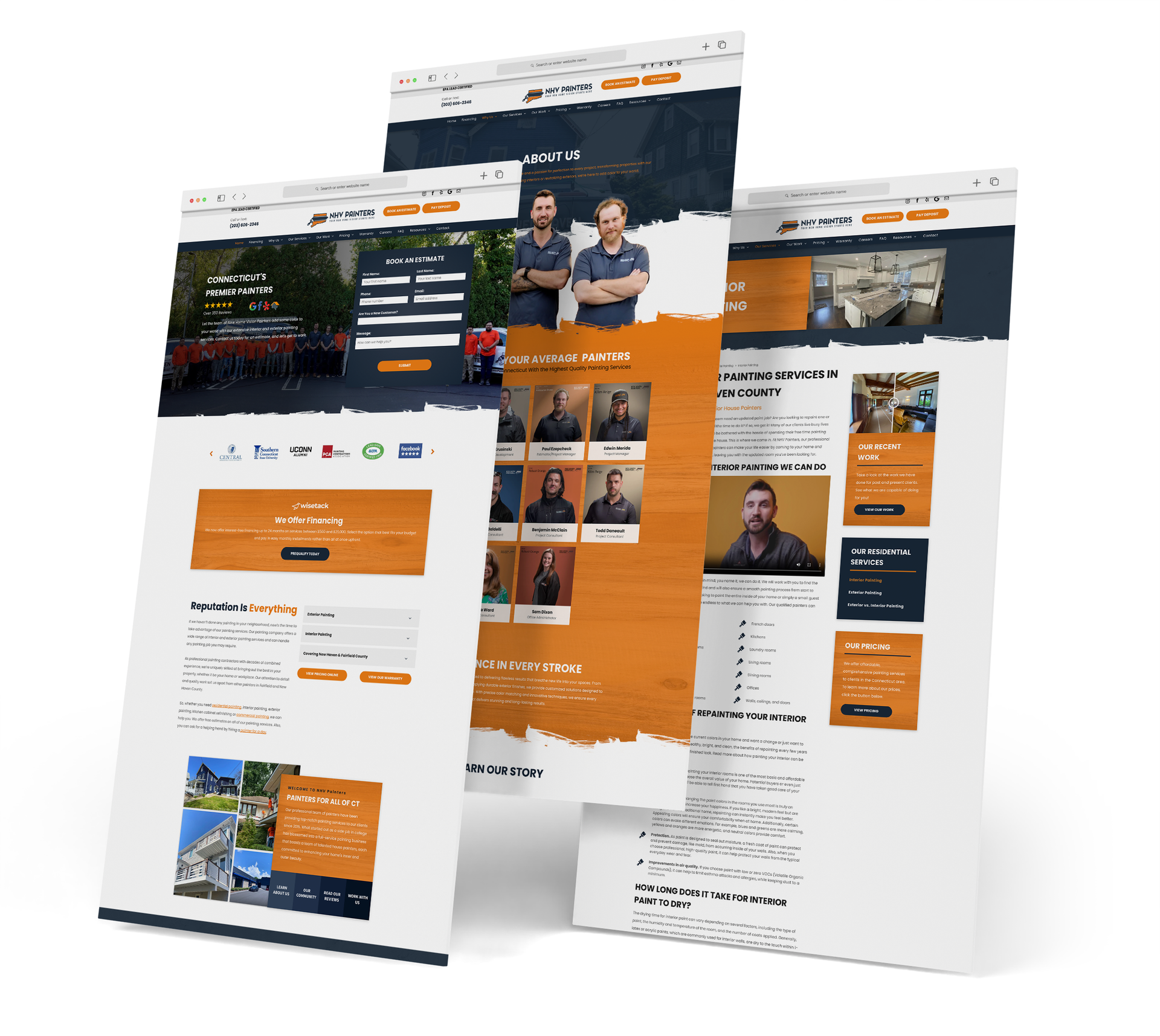 NHV Painters website screen grabs