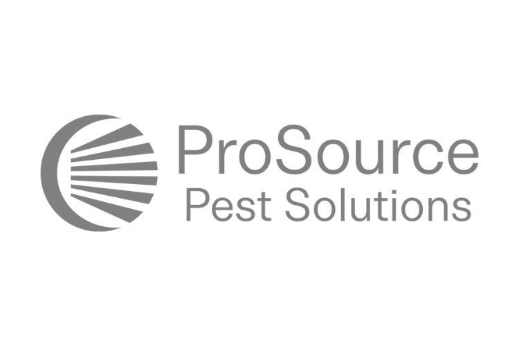ProSource Pest Solutions logo: gray stylized sunburst design and company name.