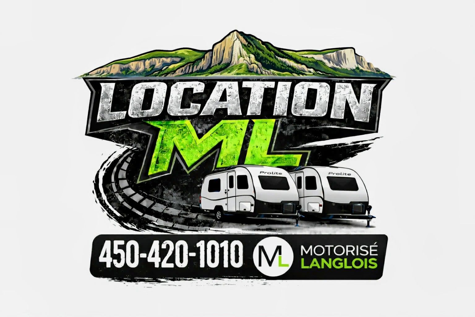 Un camping-car noir et blanc est garé dans un parking.