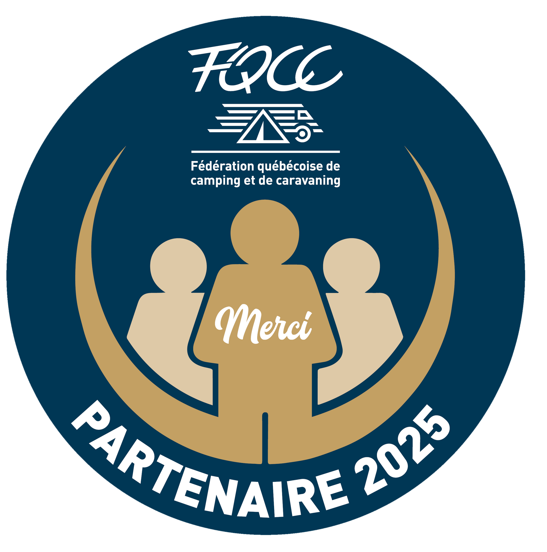 Le logo de la fédération québécoise de camping et de caravaning