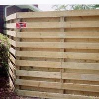 A wooden fence is sitting in front of a house.