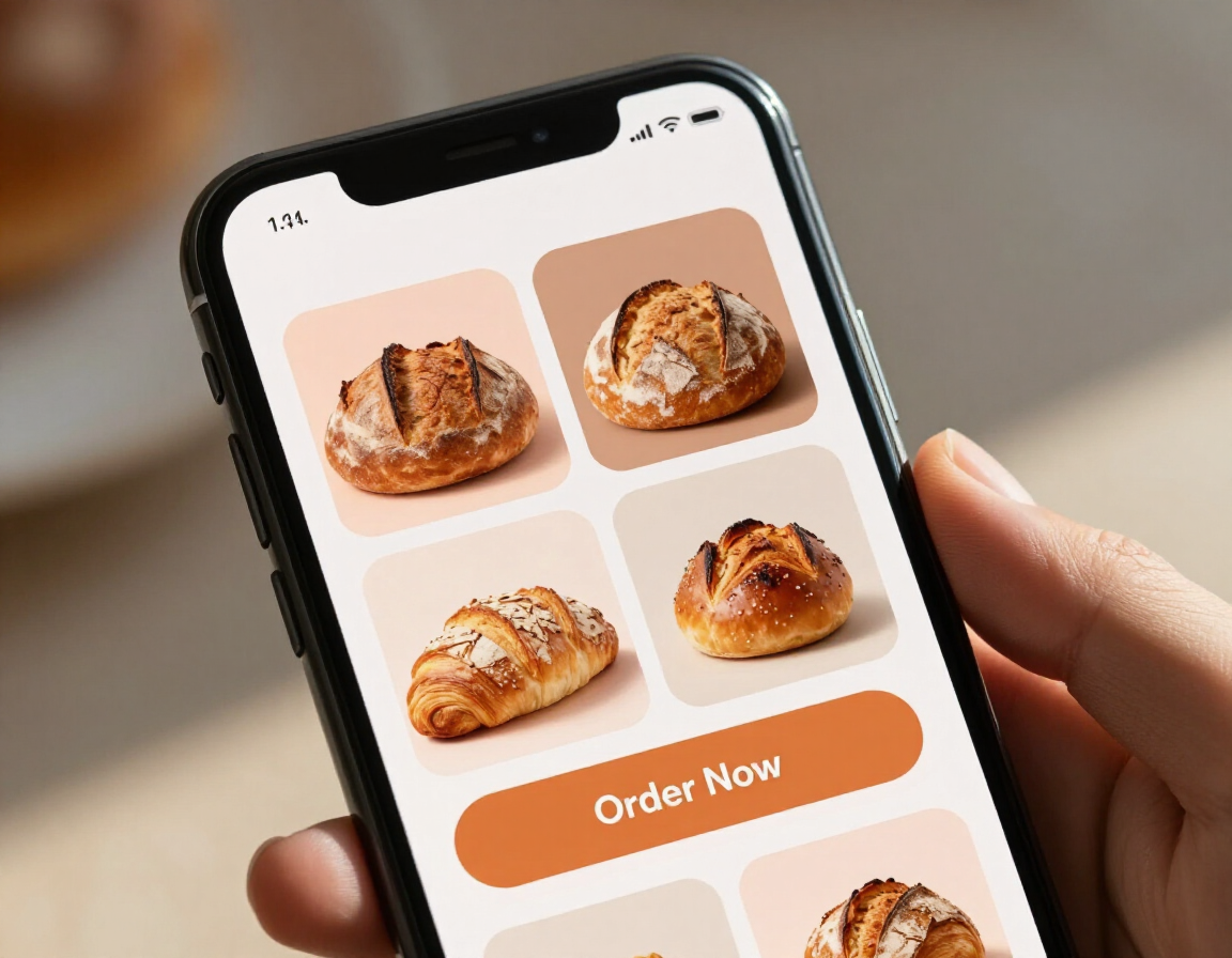 Template mobile pour boulangerie