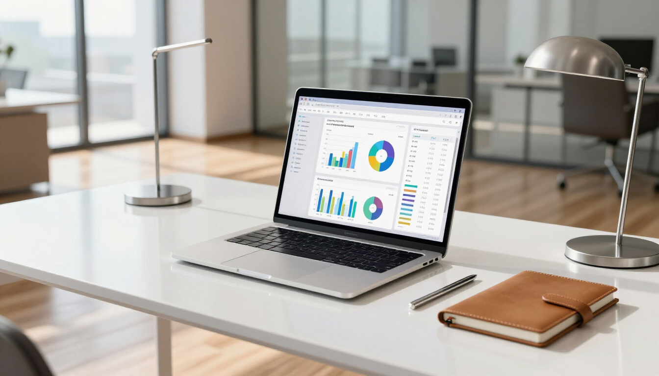 High-performance digital business dashboard and luxury workspace
