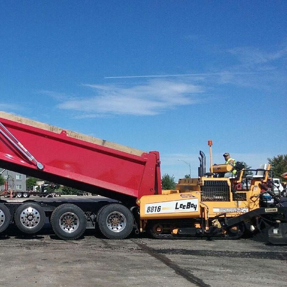 A dump truck with the number 8815 on it