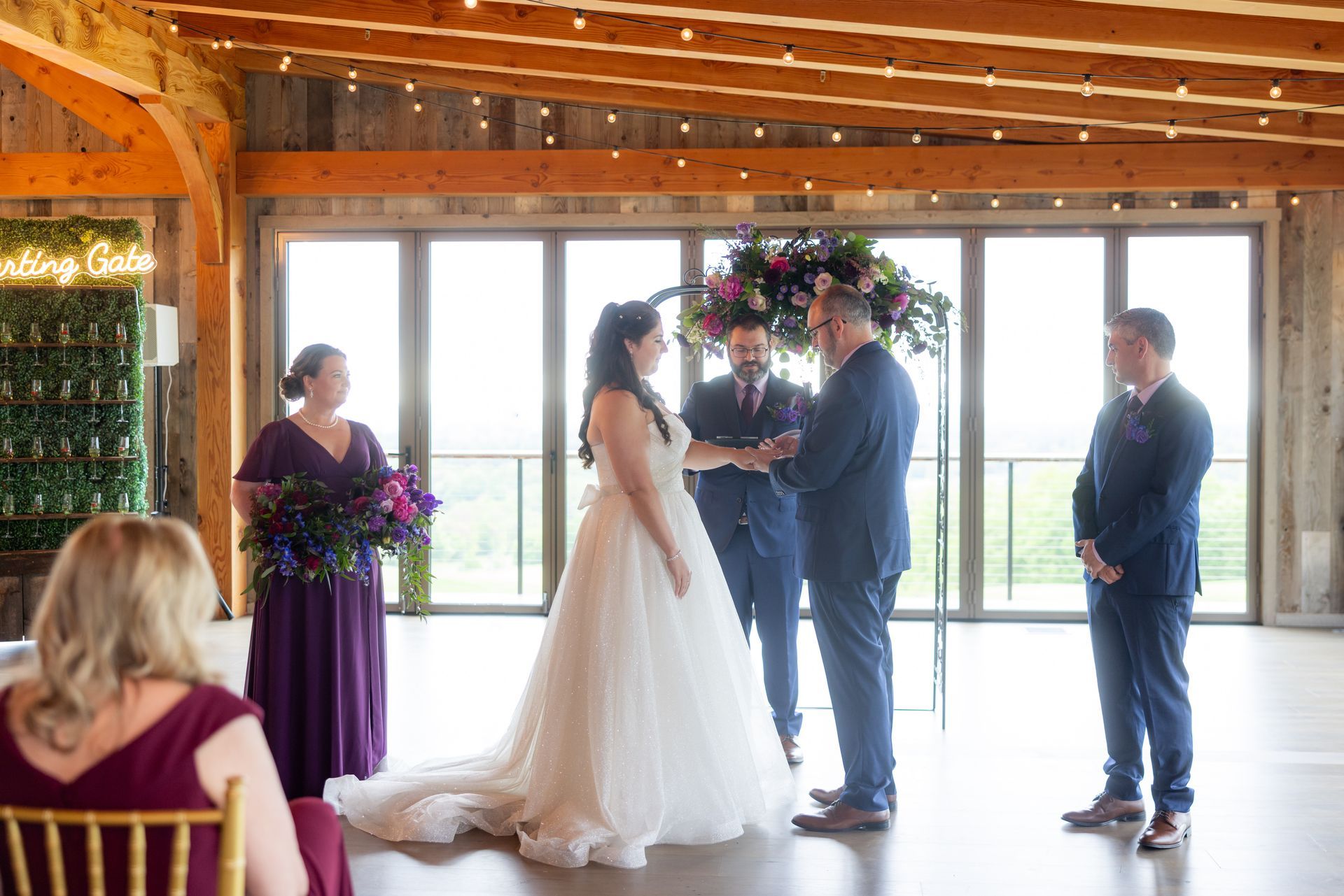 Ashley and Shaun's indoor Wedding Ceremony at The Starting Gate