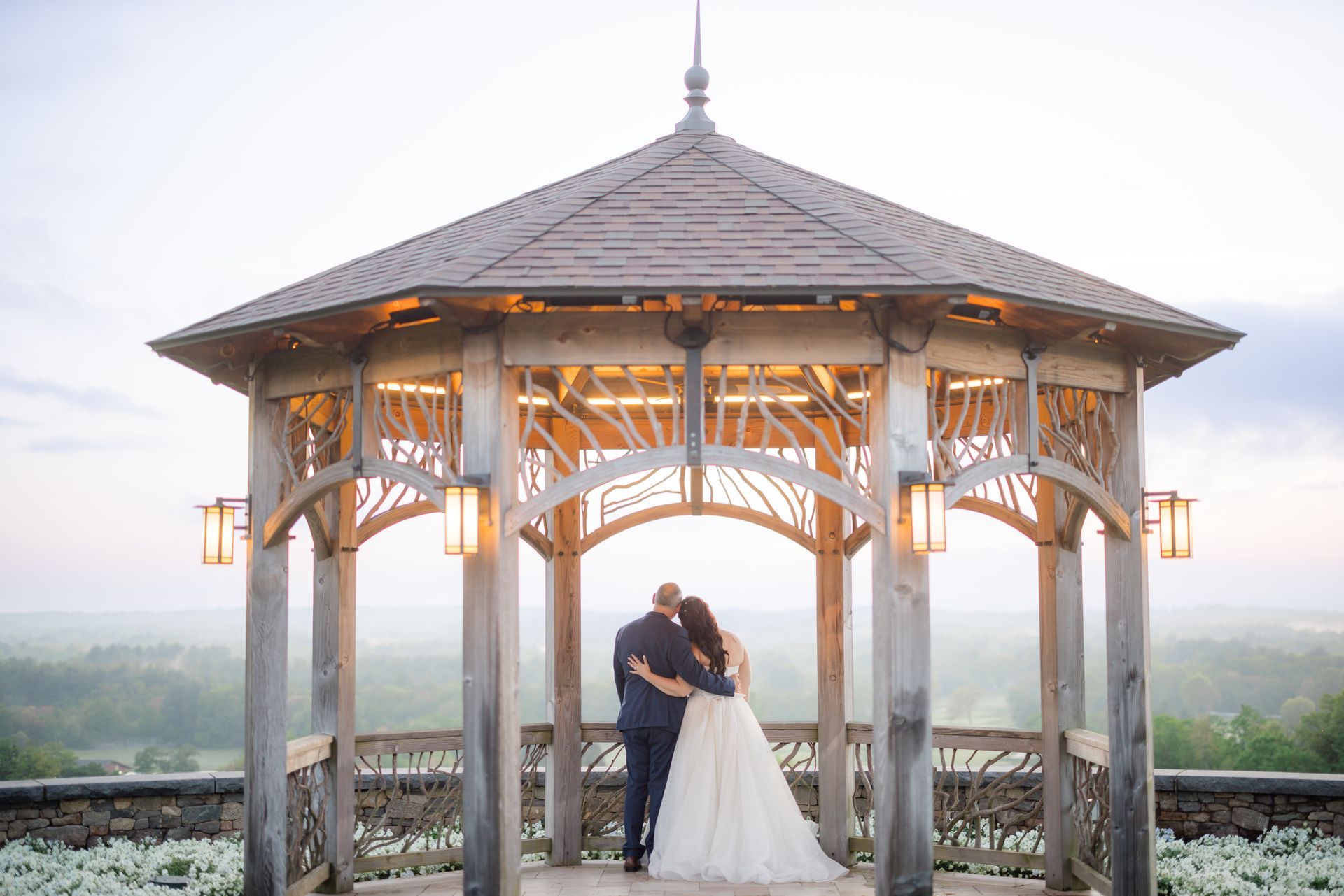 Ashley and Shaun in the Wedding Garden at The Starting Gate at GreatHorse.