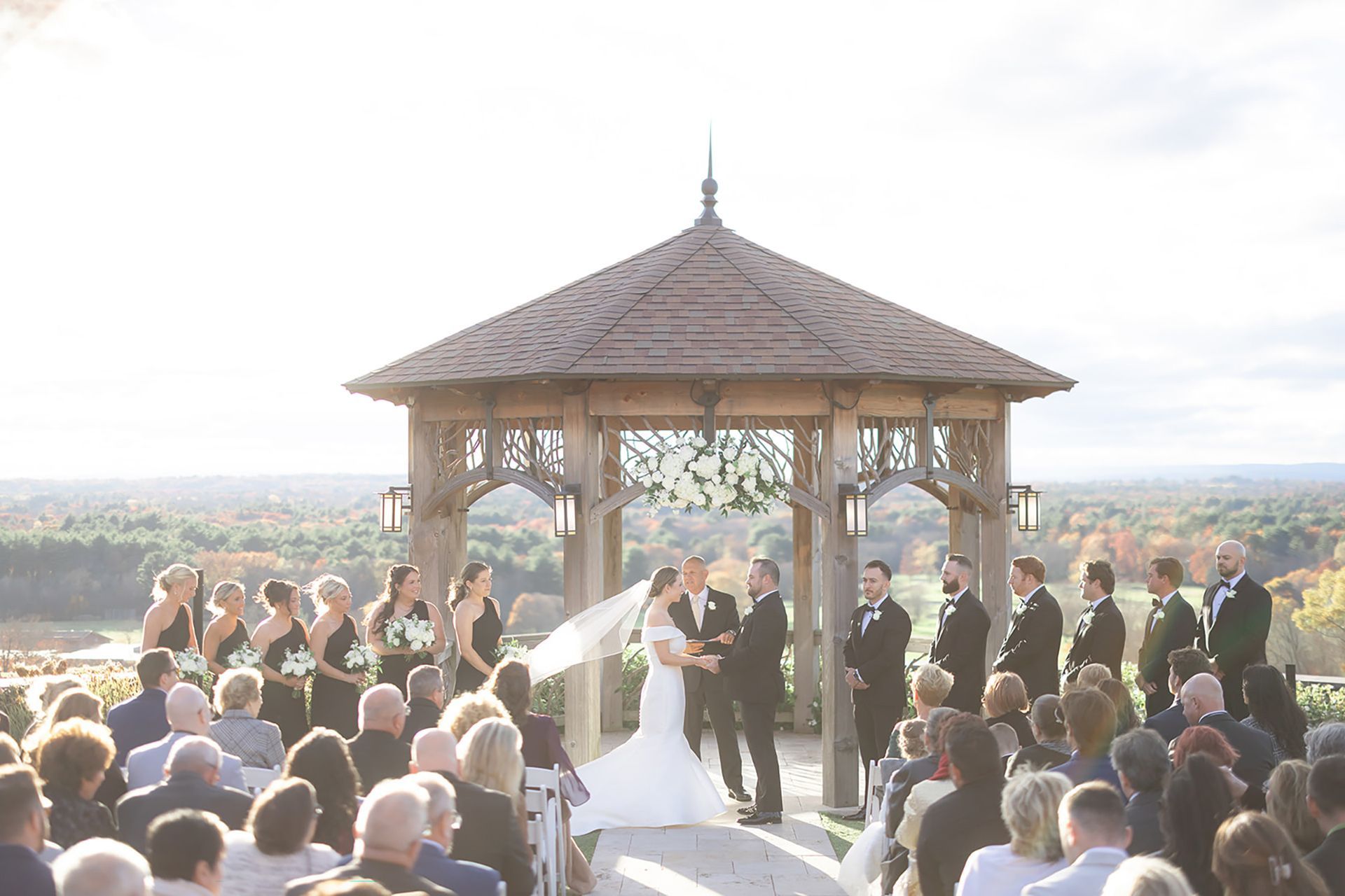 Ali & Matt's outdoor wedding ceremony at The Starting Gate