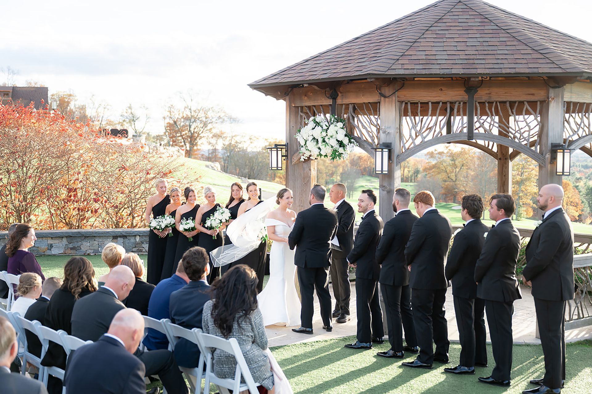 Ali & Matt's outdoor wedding ceremony at The Starting Gate