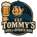 Logo: smiling man in a blue cap holding a beer; 