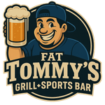 Logo: smiling man in a blue cap holding a beer;