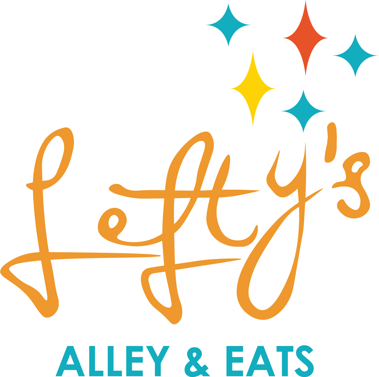 A logo for lefty 's alley and eats