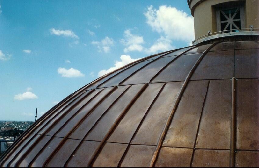Copper Dome in Double Standing Seam & Batten Roll, Custom Layout