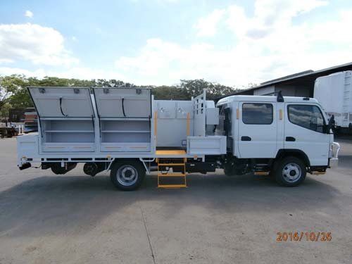 white workman truck with storage space