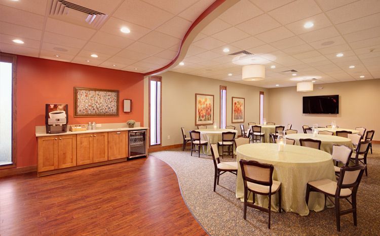 Interior view of Hospitality Center at Morris-Baker Funeral Home & Cremation Services location in Johnson City, TN.