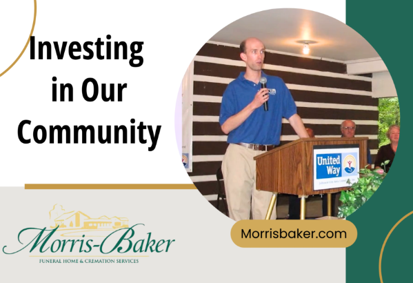 an advertisement for morris-baker funeral home and cremation services Investing in our community