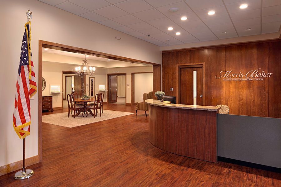 Lobby at Morris-Baker Funeral Home & Cremation Services location in Johnson City, TN.